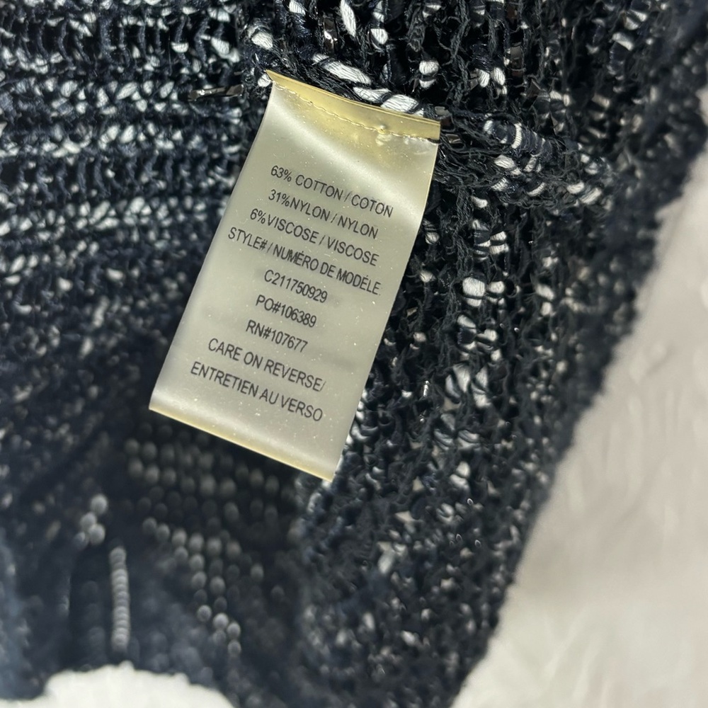 Alice + Olivia Open Mixed Knit Chunky Sweater Short Sleeve Top Size Small - Picture 3 of 6
